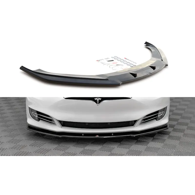 LAME DU PARE-CHOCS AVANT V.1 TESLA MODEL S FACELIFT - MAXTON DESIGN - FINITION NOIR BRILLANT Nouvel Arrivage