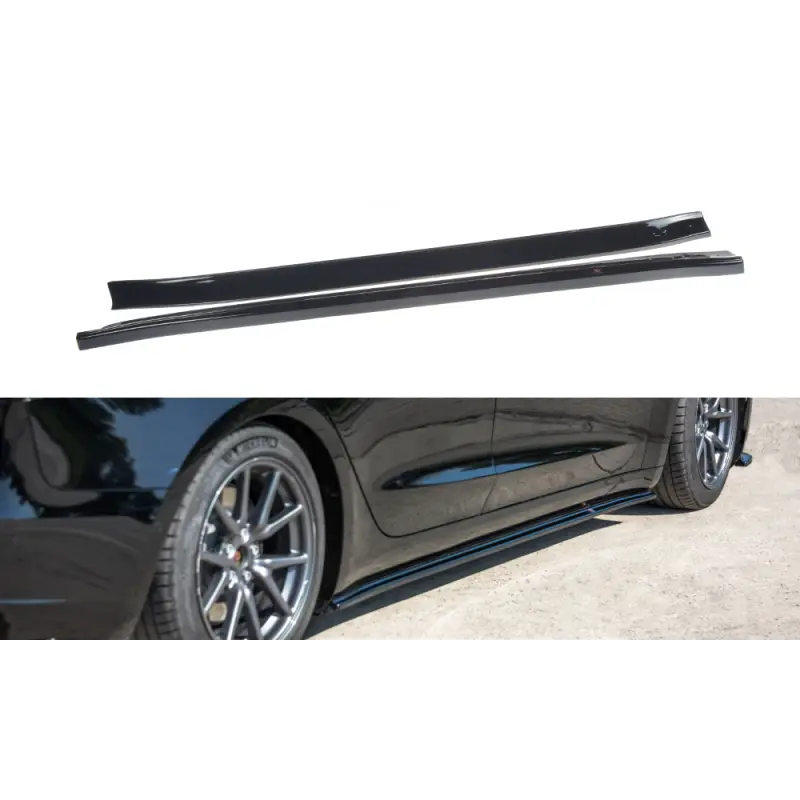 Livraison Express SET DES DIFFUSEUR DES BAS DE CAISSE TESLA MODEL 3 - MAXTON DESIGN - FINITION NOIR BRILLANT