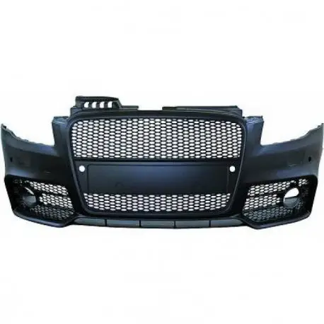 Promotion PARE CHOC AVANT COMPLET DESIGN AUDI A4 (04-07) LOOK RS4 - MOD 2 - A PEINDRE - AVEC GRILLES NOIRES - AVEC LAVE PHARE - AVEC PDC