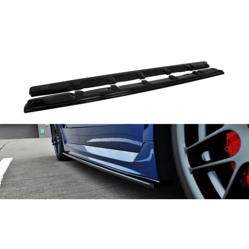 Promotion RAJOUTS DES BAS DE CAISSE POUR SUBARU WRX STI - MAXTON DESIGN - FINITION NOIR BRILLANT