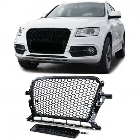CALANDRE LOOK RSQ5 AUDI Q5 8R (12-16) - FINITION NOIR CONTOUR NOIR Nouvelle Collection