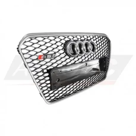 Expédié Aujourd’hui CALANDRE LOOK RS5 AUDI A5 8T FACELIFT (11-15) - FINITION NOIR CONTOUR CHROME