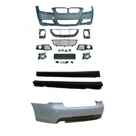 KIT COMPLET LOOK PACK M BMW SÉRIE 3 E90 LCI BERLINE (08-11) PARE CHOC AVANT - ARRIÈRE - BAS DE CAISSE Haute Qualité