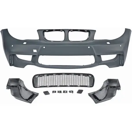 Satisfait Ou Remboursé PARE CHOC AVANT LOOK 1M POUR TOUTES BMW SERIE 1 E81 E82 E87 E88 (04-11) - SANS ANTIBROUILLARD - AVEC - A PEINDRE