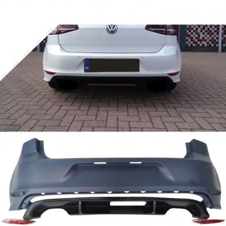 PARE CHOC ARRIERE LOOK R 300 AVEC TROU ECHAPPEMENT GAUCHE - DROIT VW GOLF 7 (12-16) - COMPLET Usine Directe