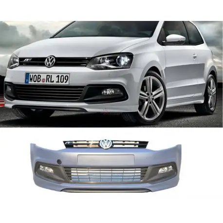 PARE CHOC AVANT LOOK R-LINE VW POLO 6R (09-14) - COMPLET - SANS LAVE PHARE Populaire