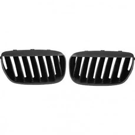 SET CALANDRE NOIR MAT - GRILLE BMW X5 E53 PHASE 2 (03-07) Affaire À Saisir