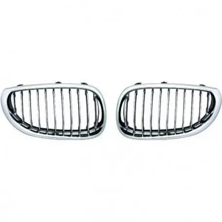 SET CALANDRE CHROME - GRILLE BMW SÉRIE 5 E60 - E61 (03-10) BERLINE - TOURING - MOD2 Prix Promo