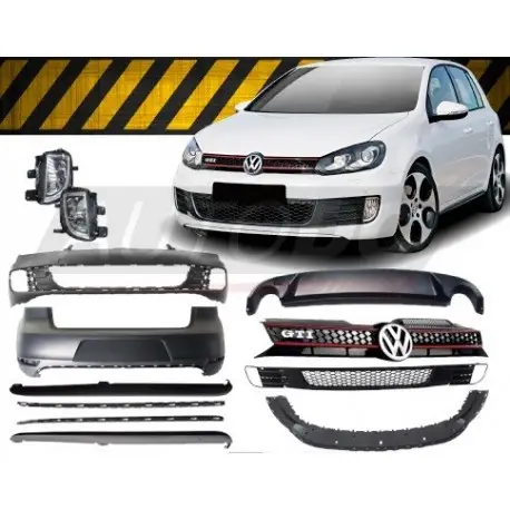 KIT COMPLET LOOK GTI VW GOLF 6 (08-12) - PARE CHOC AVANT ARRIÈRE BAS DE CAISSE Usine Directe