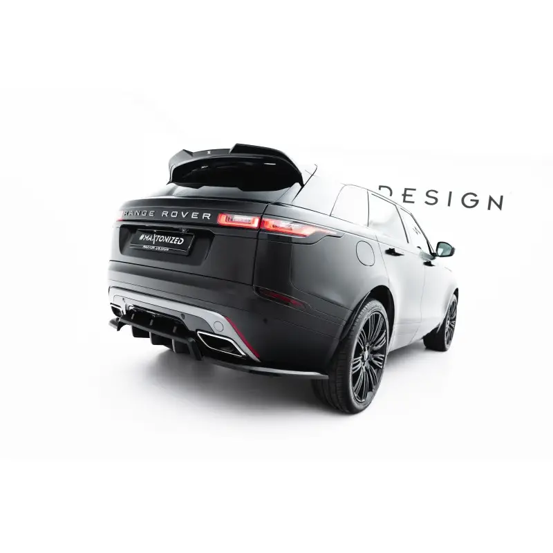Vente Directe ARRIERE SPLITTER (AVEC UNE BARRE VERTICALE) V.3 LAND ROVER RANGE ROVER VELAR R-DYNAMIC MK1 - MAXTONDESIGN - FINITION NOIR BRILLANT