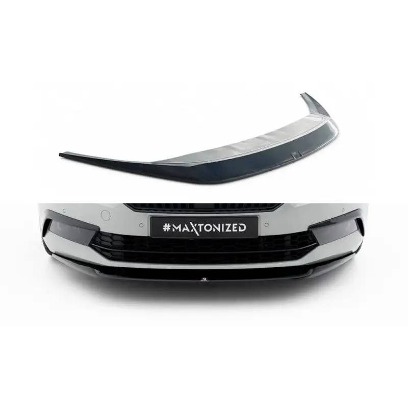 Meilleur Prix LAME DU PARE-CHOCS AVANT V.1 SKODA SUPERB III - MAXTON DESIGN - FINITION NOIR BRILLANT