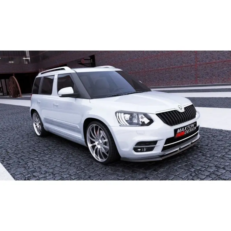 Meilleure Vente LAME DU PARE-CHOCS AVANT SKODA YETI CITY APRES FACELIFT - MAXTON DESIGN - FINITION NOIR BRILLANT