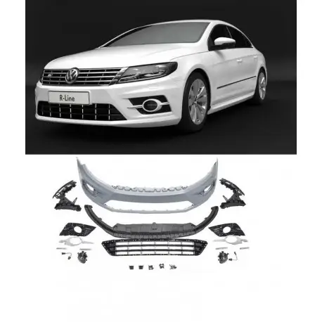 Meilleur Prix PARE CHOC AVANT LOOK R-LINE VW PASSAT CC (12-16) - COMPLET - AVEC ANTI-BROUILLARDS
