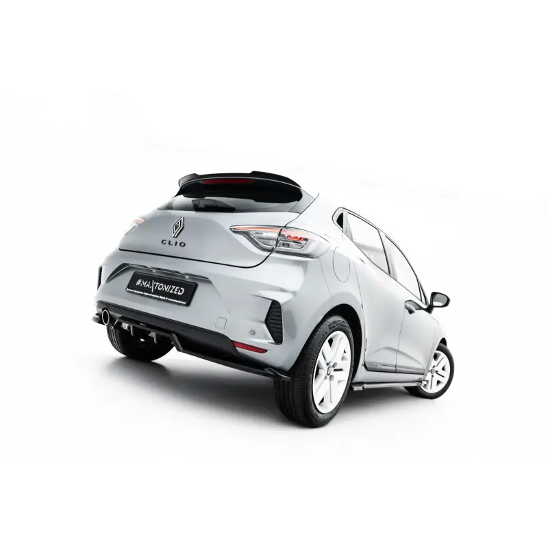 Livraison Gratuite ARRIERE SPLITTER (AVEC UNE BARRE VERTICALE) RENAULT CLIO MK5 FACELIFT - MAXTONDESIGN - FINITION NOIR BRILLANT