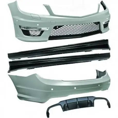 Commander Vite KIT COMPLET LOOK C63 AMG MERCEDES CLASSE C W204 (11-14) - A PEINDRE - AVEC PDC - BERLINE - ECHAPPEMENT GAUCHE - DROIT - AVEC LA