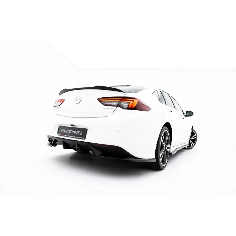 ARRIERE SPLITTER (AVEC UNE BARRE VERTICALE) OPEL INSIGNIA OPC-LINE MK2 - MAXTONDESIGN - FINITION NOIR BRILLANT Commande En Gros