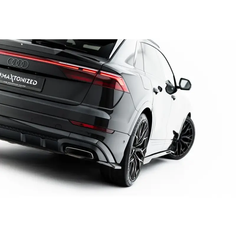 Achat Immédiat FIBRE DE CARBONE LAMES DE PARE-CHOCS ARRIÈRE LATÉRALES AUDI Q8 S-LINE MK1 FACELIFT - MAXTONDESIGN - CARBON VERITABLE