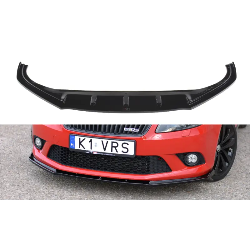 LAME DU PARE-CHOCS AVANT - SPLITTER SKODA FABIA MK2 RS - MAXTON DESIGN - FINITION NOIR BRILLANT Promotion Saisonnière