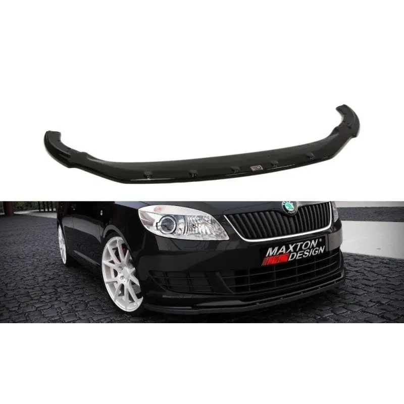 Usine Directe LAME DE PARE-CHOCS AVANT SKODA FABIA II APRES FACELIFT, STANDARD PARE-CHOCS - MAXTON DESIGN - FINITION NOIR BRILLANT