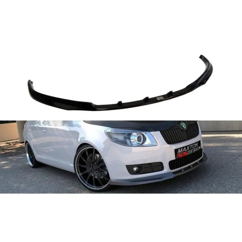 Prix Choc LAME DE PARE-CHOCS AVANT SKODA FABIA II AVANT FACELIFT, STANDARD VERSION - MAXTON DESIGN - FINITION NOIR BRILLANT