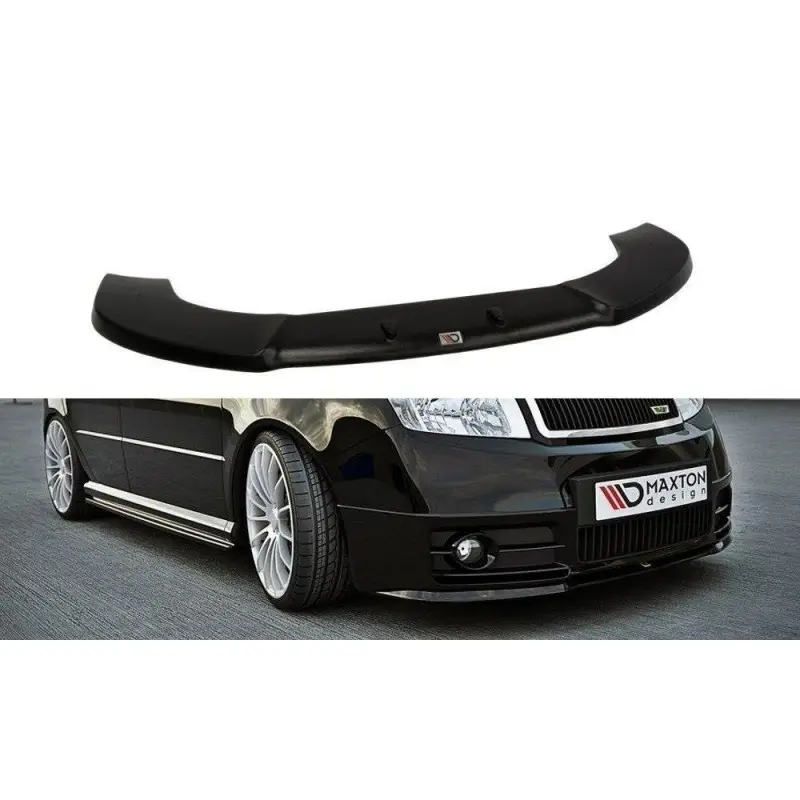 LAME DU PARE-CHOCS AVANT SKODA FABIA I RS - MAXTON DESIGN - FINITION NOIR BRILLANT Populaire