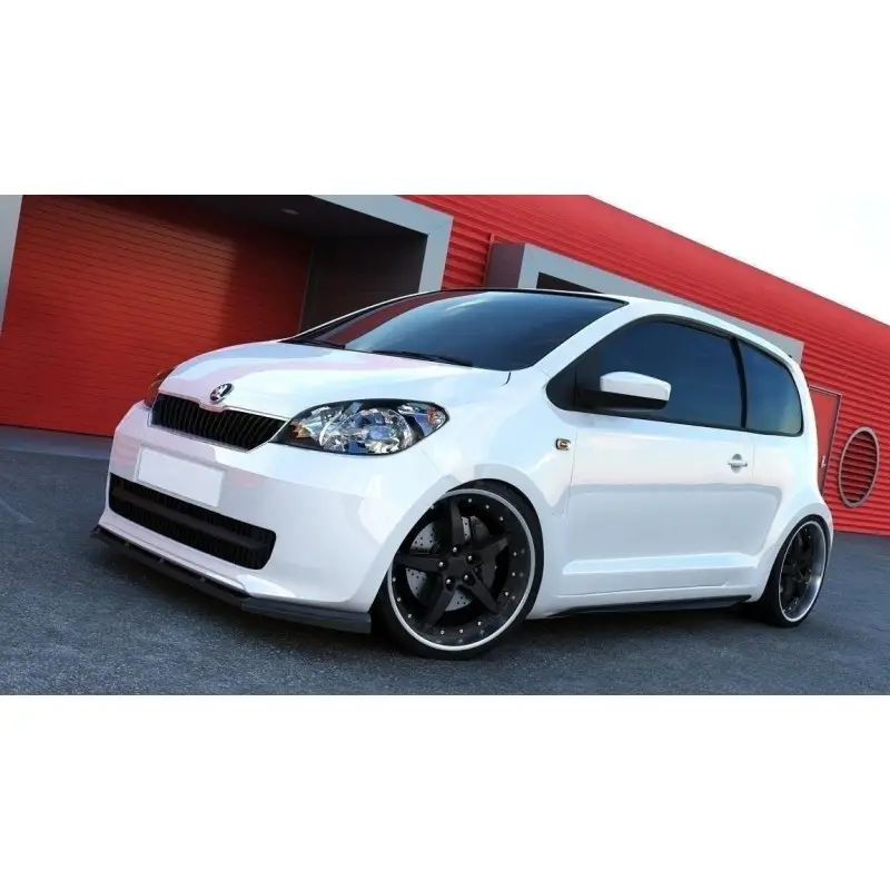 LAME DU PARE-CHOCS AVANT SKODA CITIGO - MAXTON DESIGN - FINITION NOIR BRILLANT Satisfait Ou Remboursé