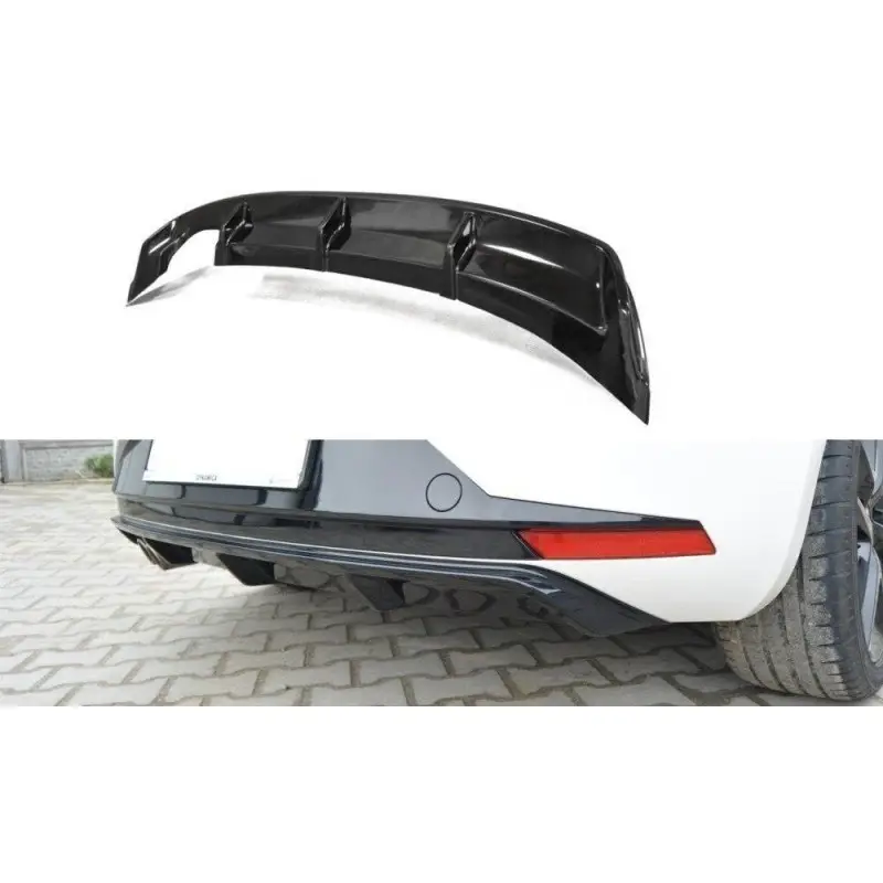 Acheter En Ligne RAJOUT DU PARE-CHOCS ARRIERE SEAT LEON III FR - MAXTON DESIGN - FINITION NOIR BRILLANT