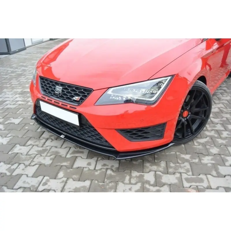 Haute Qualité LAME DU PARE-CHOCS AVANT SEAT LEON III CUPRA - FR - MAXTON DESIGN - FINITION NOIR BRILLANT