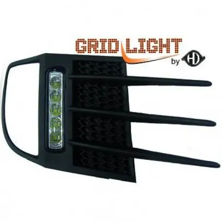 Populaire SET DE DEUX GRILLES ANTI-BROUILLARD AVEC FEUX DE JOUR À LED VW GOLF 6 (08-12) AVEC PARE CHOC GTI / GTD