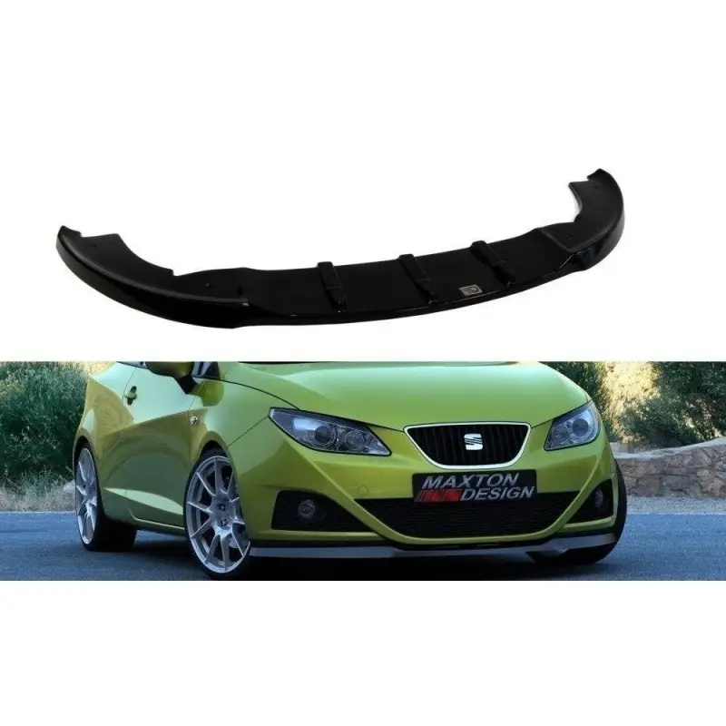 LAME DU PARE-CHOCS AVANT SEAT IBIZA 4 (6J) AVANT FACELIFT - MAXTON DESIGN - FINITION NOIR BRILLANT Offre Limitée
