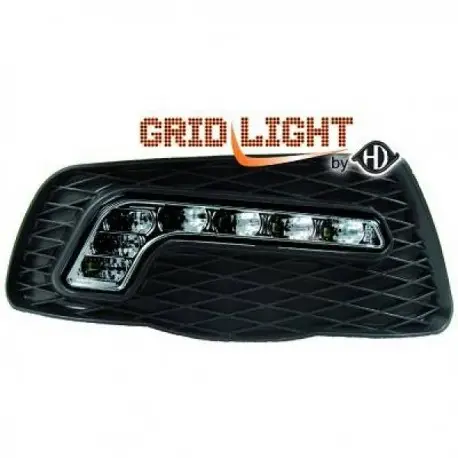 SET DE DEUX GRILLES AVEC LED DE PARE-CHOCS AVANT MERCEDES CLASSE C W204 (07-11) ELEGANCE CLASSIC Haute Qualité