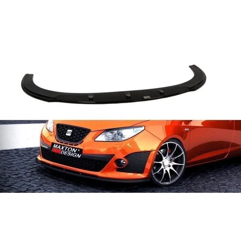 LAME DE PARE-CHOCS AVANT SEAT IBIZA 4 CUPRA(6J) AVANT FACELIFT - MAXTON DESIGN - FINITION NOIR BRILLANT Prix Promo