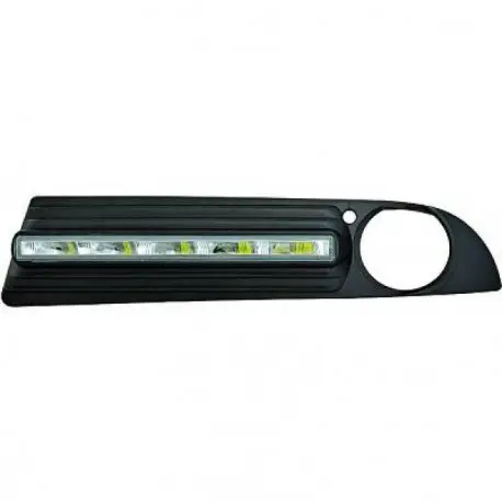 SET DE DEUX GRILLES ANTI-BROUILLARDS AVEC FEUX DE JOUR LED BMW SÉRIE 5 E60 E61 (03-07) BERLINE - TOURING AVEC PARE CHOC NORMAL Must-Have