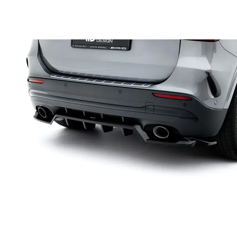 ARRIERE SPLITTER (AVEC UNE BARRE VERTICALE) MERCEDES-AMG GLA 35 H247 FACELIFT - MAXTONDESIGN - FINITION NOIR BRILLANT Commande En Gros