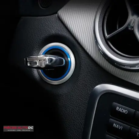 SERRURE D'ALLUMAGE DU CADRE DE LA BAGUE DE GARNITURE AMG OPTIK BLUE POUR MERCEDES A B CLA ET GLA Expédié Aujourd’hui