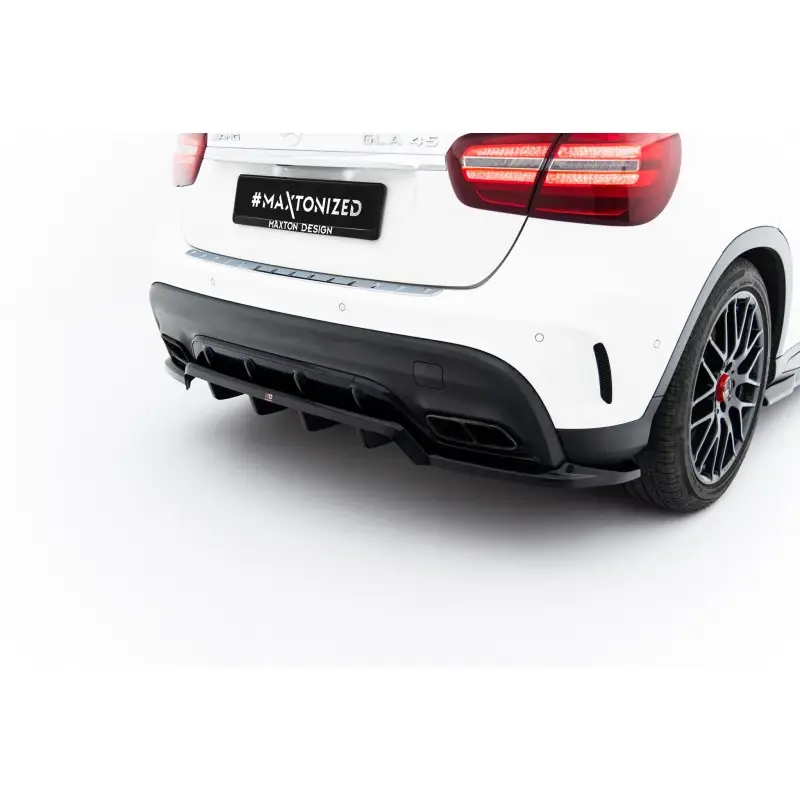 ARRIERE SPLITTER (AVEC UNE BARRE VERTICALE) MERCEDES-BENZ GLA 45 AMG X156 FACELIFT - MAXTONDESIGN - FINITION NOIR BRILLANT Promotion