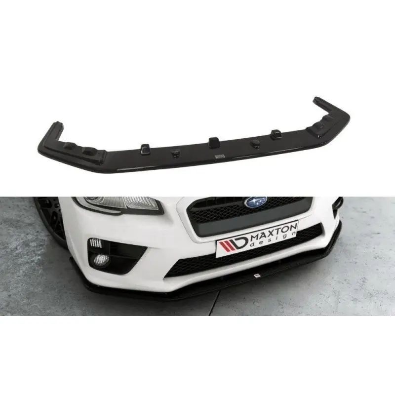 LAME DU PARE-CHOCS AVANT V.2 SUBARU WRX STI - MAXTON DESIGN - FINITION NOIR BRILLANT Offre Spéciale