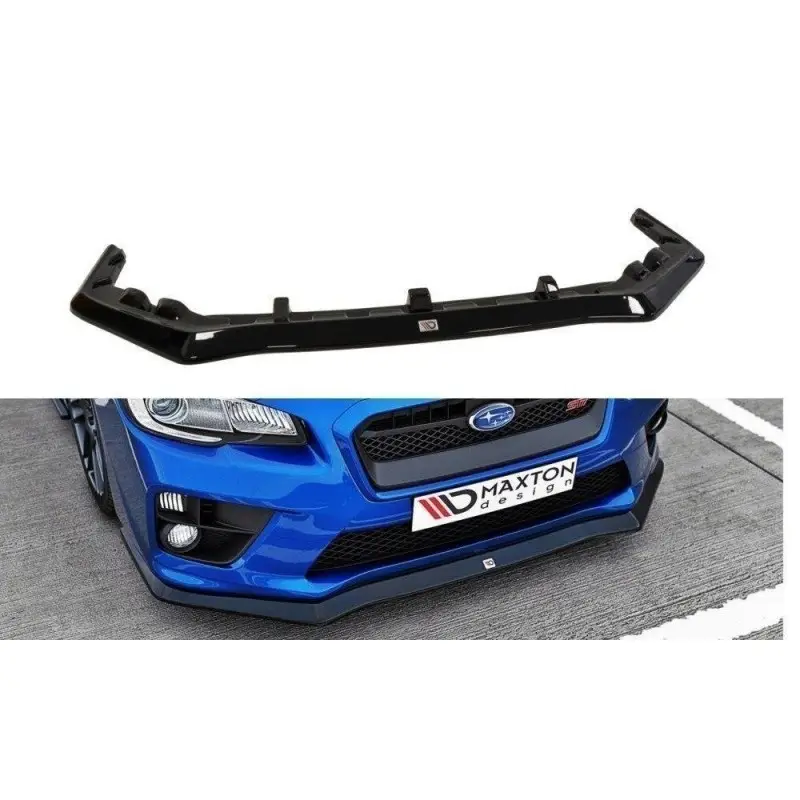 SPLITTER PRZEDNI SUBARU IMPREZA MK4 WRX STI V.1 - MAXTON DESIGN - FINITION NOIR BRILLANT Top Vente