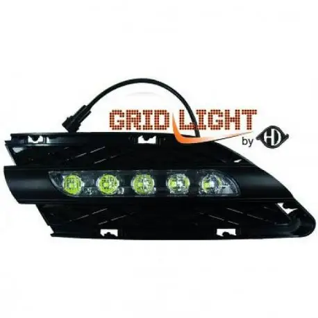 Vente Flash SET DE DEUX GRILLES ANTI-BROUILLARDS FEUX DE JOUR LED CHROME BMW SÉRIE 3 E90 E91 BERLINE - TOURING (08-11) PARE CHOC NORMAL