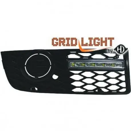Achat Immédiat SET DE DEUX GRILLES ANTI BROUILLARD DESIGN AVEC FEUX DE JOURS AUDI A4 (00-04) - R87 - AVEC GRILLE ANTI BROUILLARD - POUR S-LINE