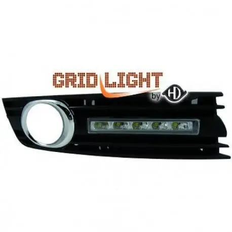 Paiement Sécurisé SET DE DEUX GRILLES ANTI BROUILLARD DESIGN AVEC FEUX DE JOURS AUDI A4 (00-04) - R87 - AVEC GRILLE ANTI BROUILLARD