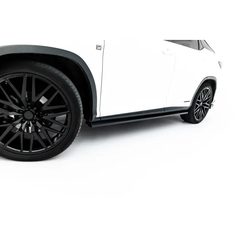 Vente Directe RAJOUTS DES BAS DE CAISSE LEXUS RX F-SPORT MK4 FACELIFT (VERSION SANS MARCHEPIEDS OEM) - MAXTONDESIGN - FINITION NOIR BRILLANT