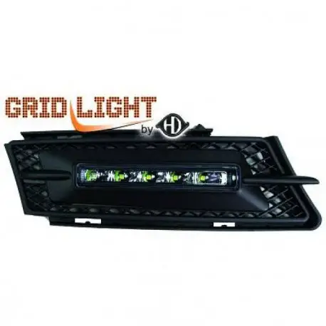 SET DE DEUX GRILLES ANTI-BROUILLARDS FEUX DE JOUR LED FULL BLACK BMW SÉRIE 3 E90 E91 BERLINE - TOURING (05-08) PARE CHOC NORMAL Quantité Limitée