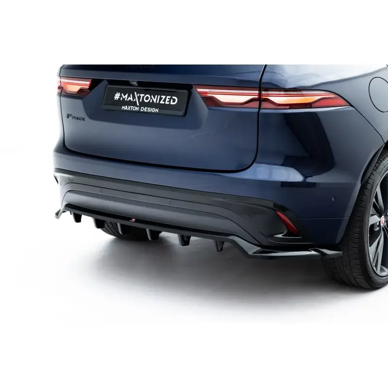 Solde ARRIERE SPLITTER (AVEC UNE BARRE VERTICALE) JAGUAR F-PACE R-SPORT MK1 FACELIFT - MAXTONDESIGN - FINITION NOIR BRILLANT