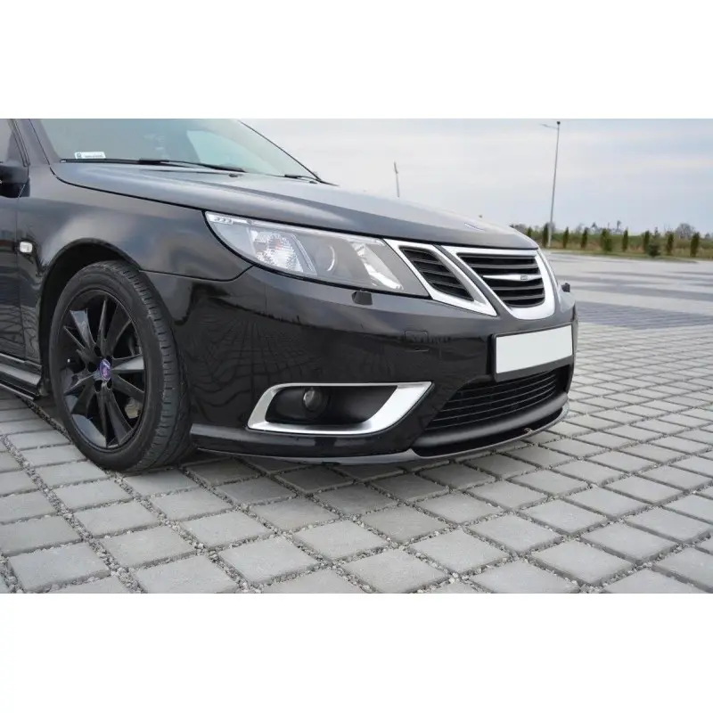 Nouvelle Collection LAME DU PARE-CHOCS AVANT SAAB 9-3 AERO MK2 FACELIFT - MAXTON DESIGN - FINITION NOIR BRILLANT