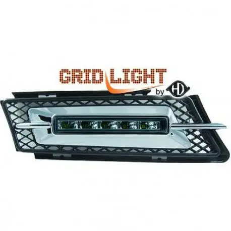 SET DE DEUX GRILLES ANTI-BROUILLARDS FEUX DE JOUR LED FUMÉ BMW SÉRIE 3 E90 E91 BERLINE - TOURING (05-08) PARE CHOC NORMAL Prix Promo