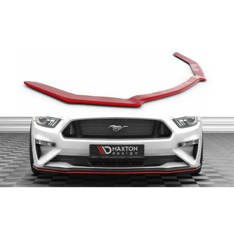 Promotion Saisonnière LAME DU PARE-CHOCS AVANT V.2 FORD MUSTANG MK6 FACELIFT - MAXTONDESIGN - FINITION ROUGE BRILLANT