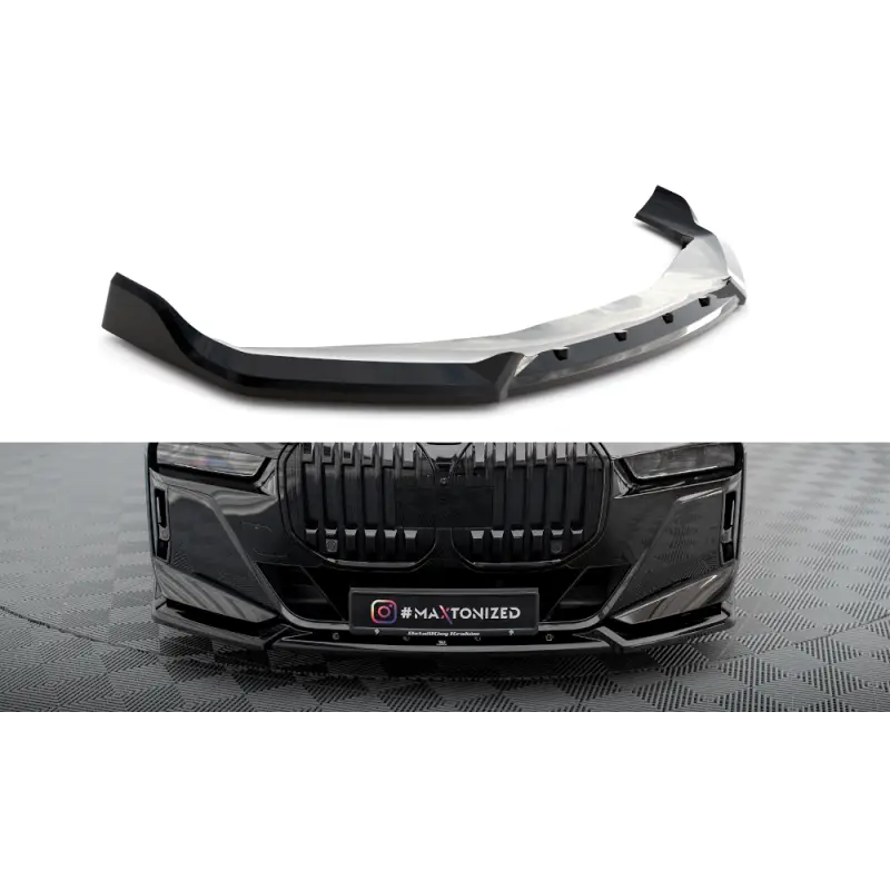 Offre Spéciale LAME DU PARE-CHOCS AVANT V.2 BMW 7 M-PACK / M760E G70 - MAXTONDESIGN - FINITION NOIR BRILLANT