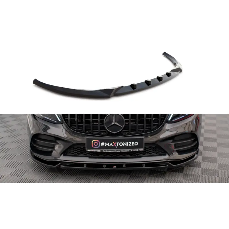 Haute Qualité LAME DU PARE-CHOCS AVANT V.2 MERCEDES-BENZ C AMG LINE / C43 AMG SEDAN / COUPE W205 / C205 FACELIFT - MAXTONDESIGN - FINITION NOI