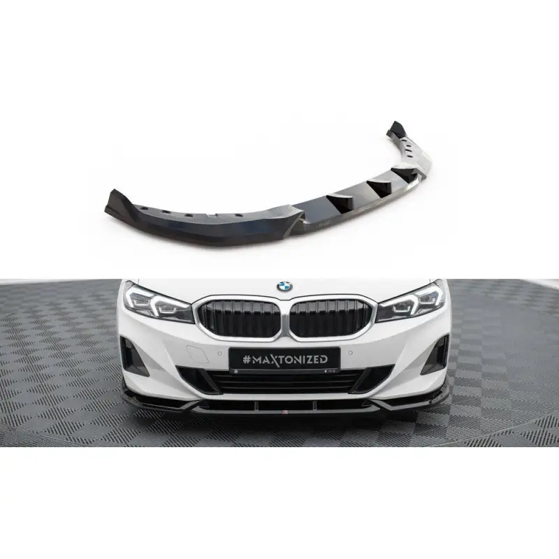 Offre Spéciale LAME DU PARE-CHOCS AVANT BMW 3 SEDAN / TOURING G20 / G21 FACELIFT - MAXTONDESIGN - FINITION NOIR BRILLANT